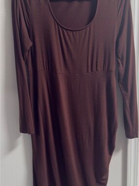 Isabel Maternity by Ingrid & Isabel Long Sleeve Brown Maternity Dress
